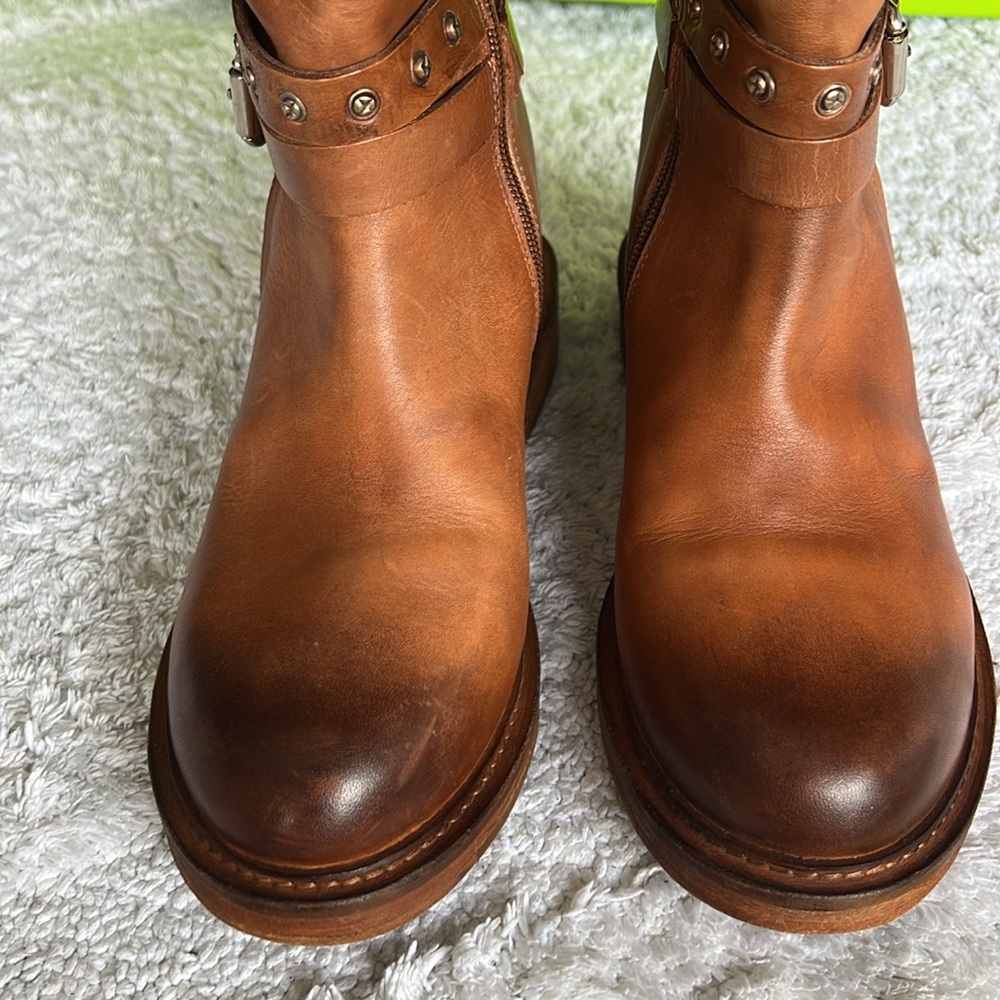 Vintage Foundry Co Reign Tall Btown Leather Riding Boots Studs 6.5 - Picture 7 of 14